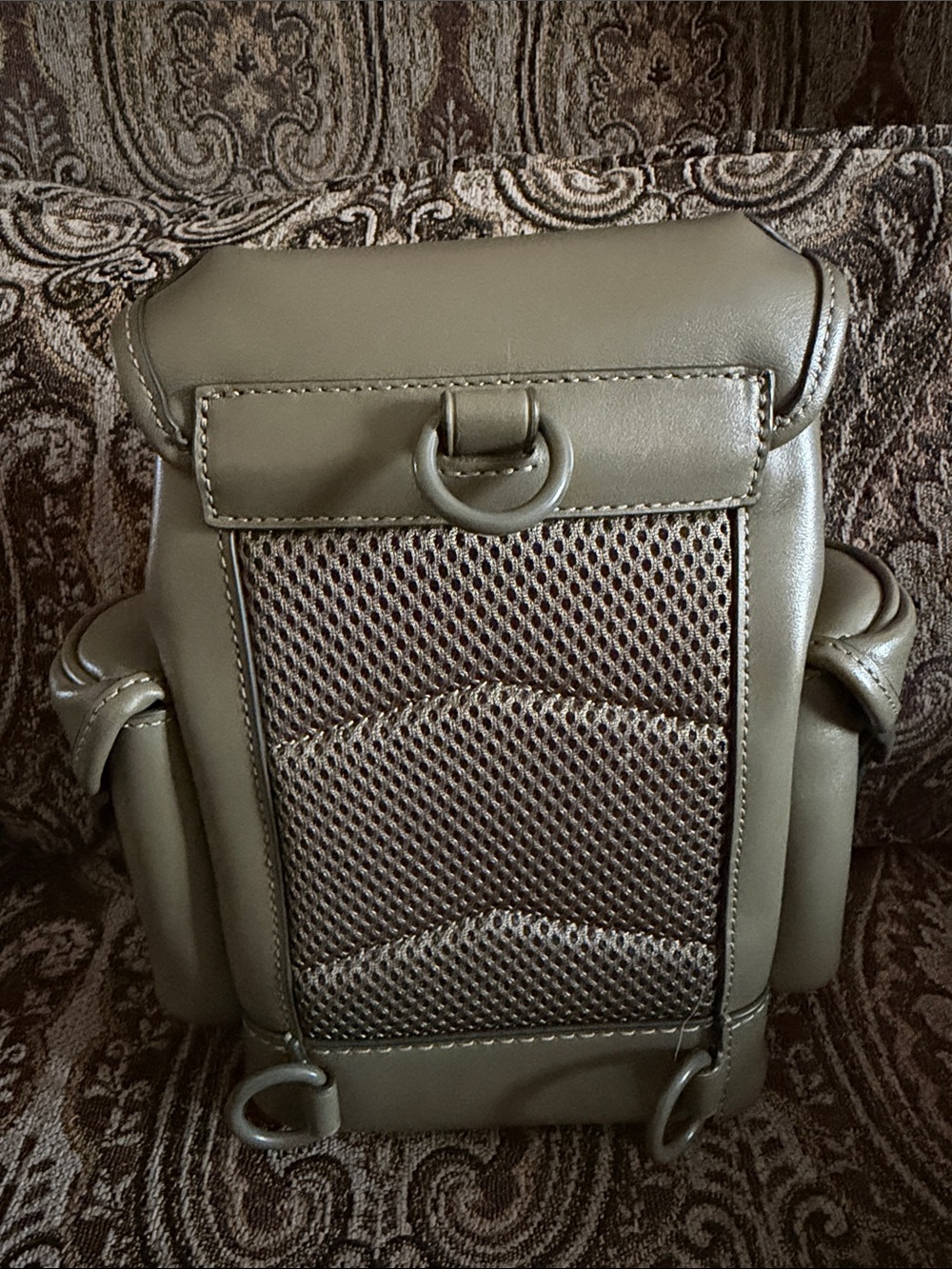 Coach Olive Green Leather Messenger Crossbody Bag - Picture 5 of 11